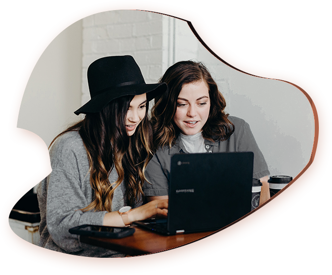 Two Girls working together